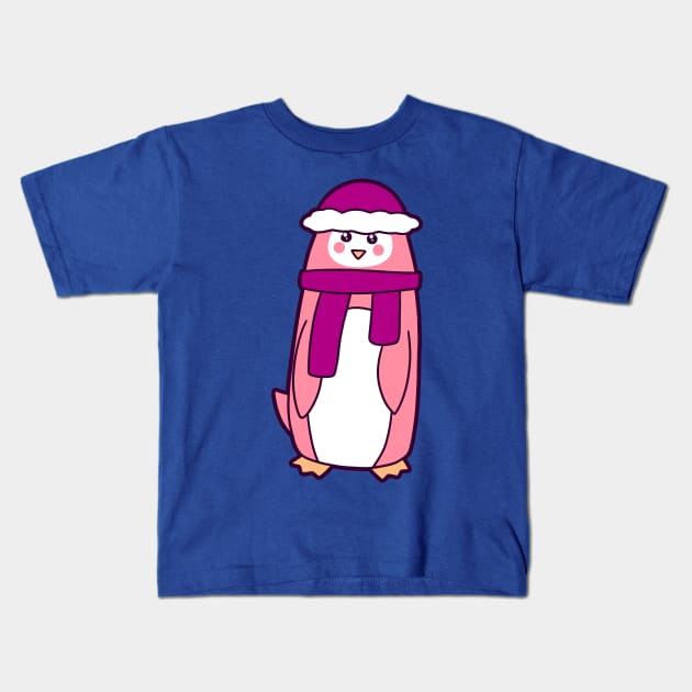 Pink Penguin Kids T-Shirt by saradaboru